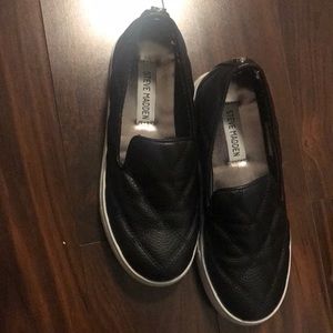 Black Steve Madden slip ons